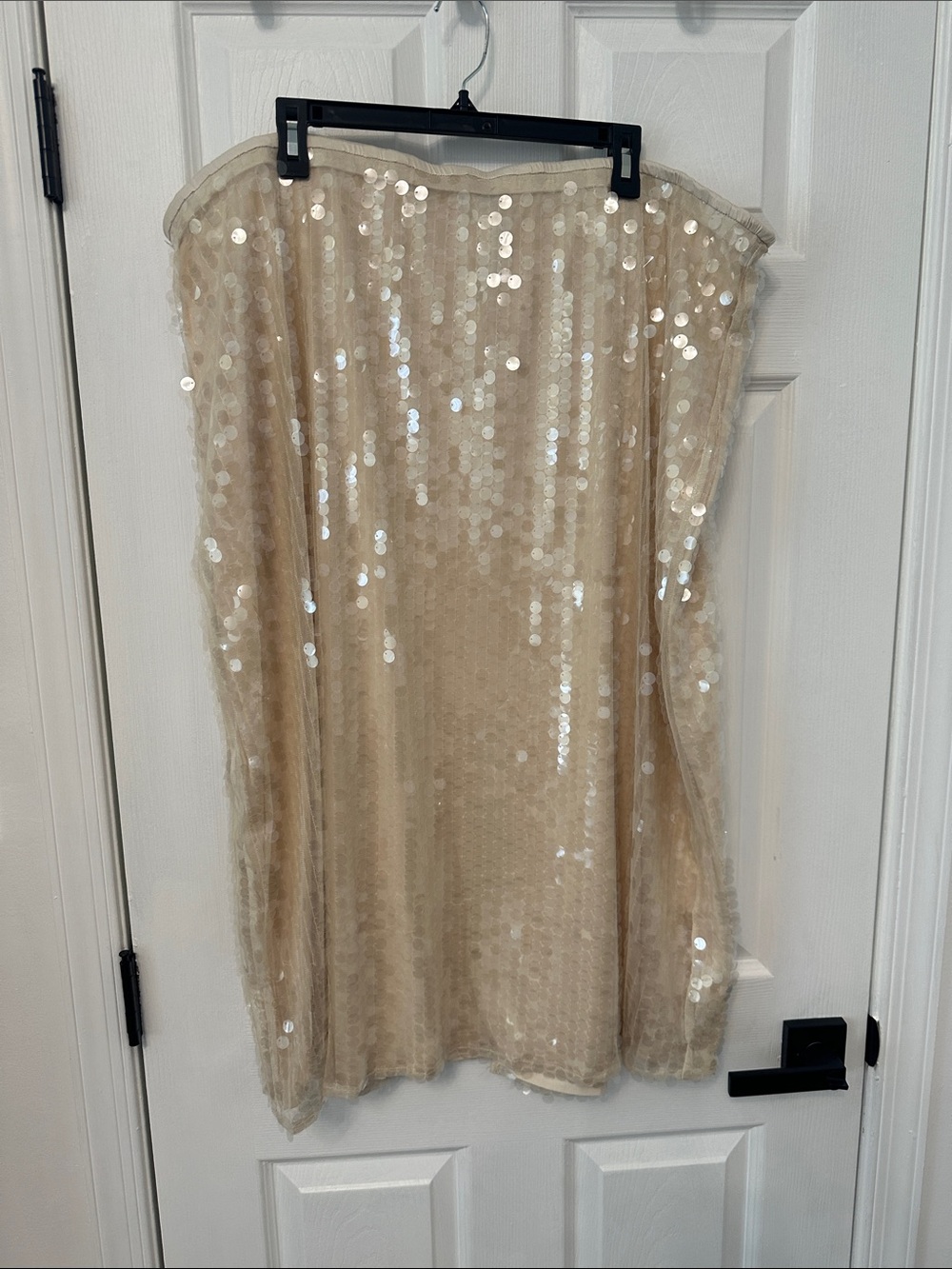 Sequin midi skirt- Cream